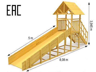 Зимняя деревянная горка TORUDA Север wood-5/1 (скат 5 м)